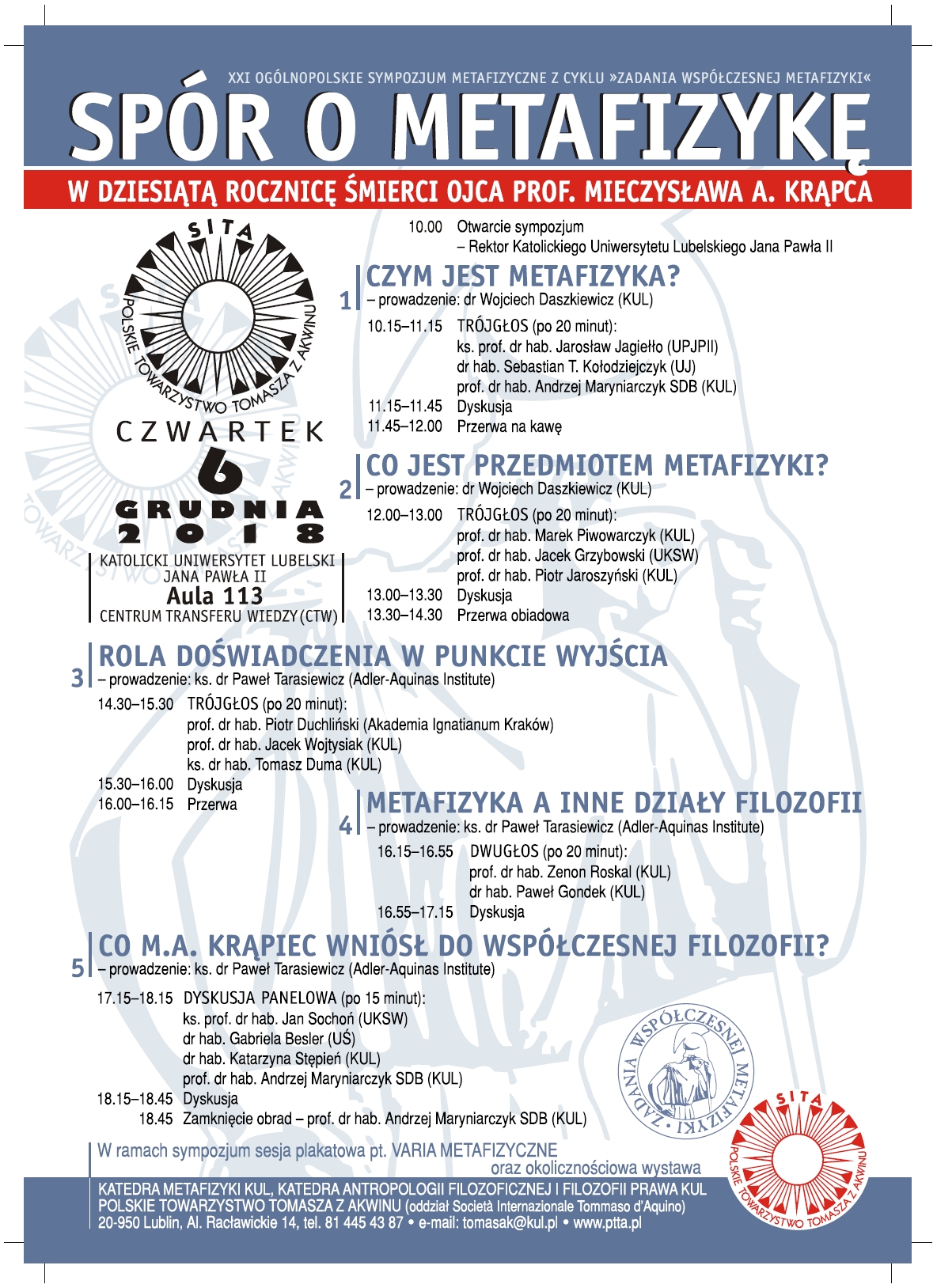 Spór o Metafizykę. XXI Ogólnopolskie Sympozjum Metafizyczne z cyklu „Zadania współczesnej metafizyki”